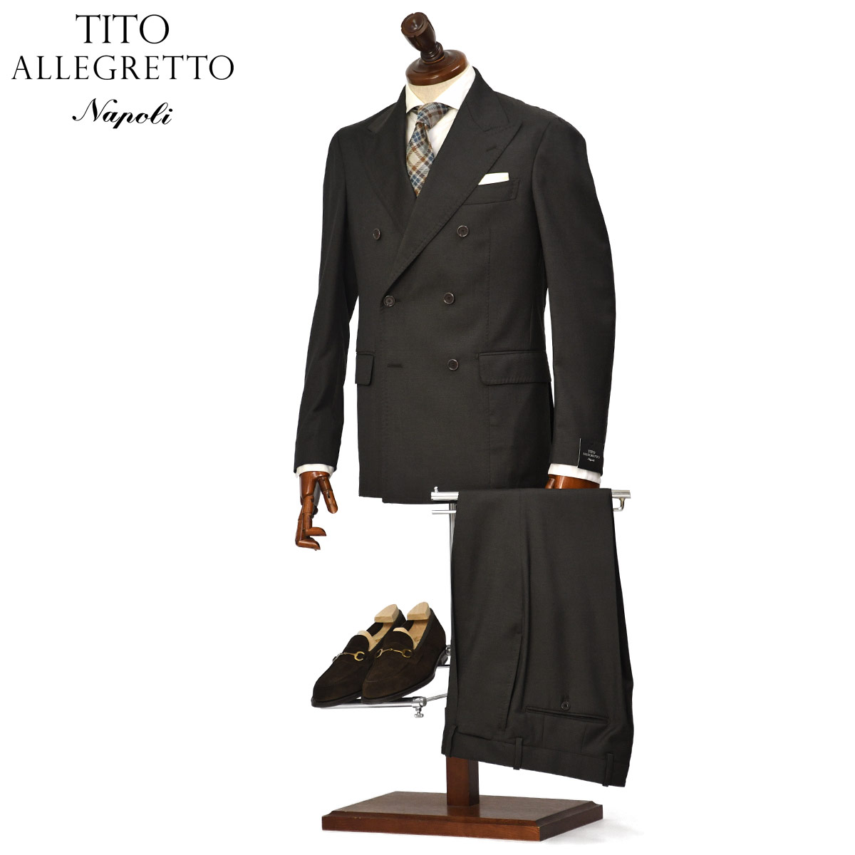 Rakuten - 【6/4(木)20：00〜 最大5,000円オフクーポン】TITO ALLEGRETTO【ティト アレグレット】ダブルスーツ 601D TA-11-261-040 19G19-01-AU ウール ブラウン
