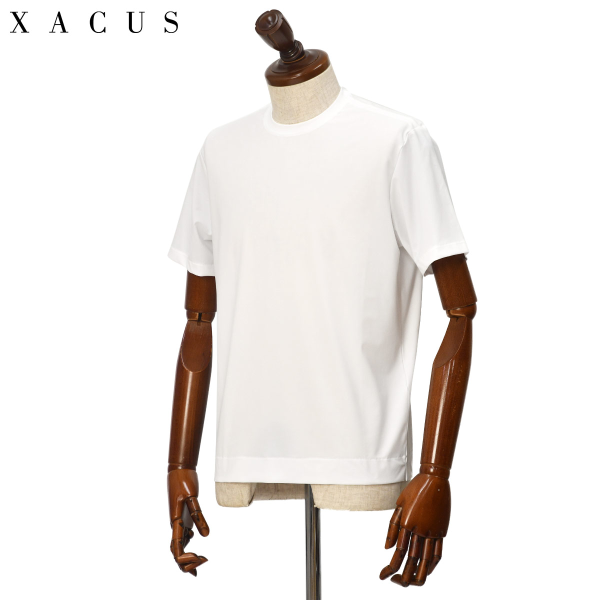Rakuten - 【6/4(木)20：00〜 最大5,000円オフクーポン】Xacus【ザッカス/ザカス】半袖クルーネックTシャツ ACT119MM F21682 1 ナイロン ポリウレタン ホワイト