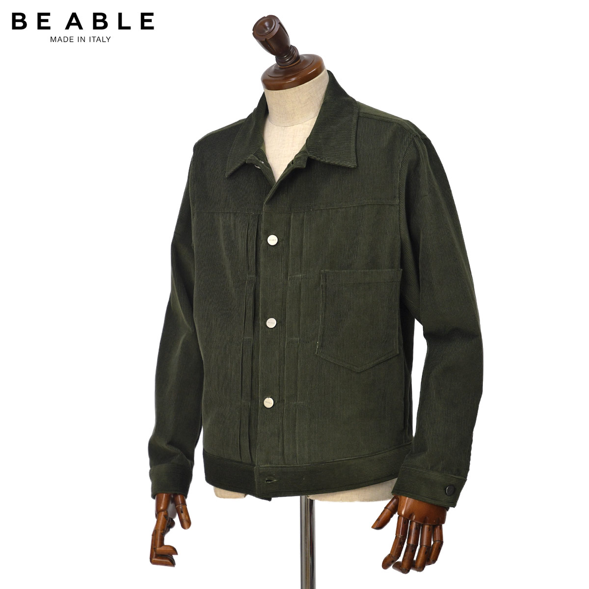 BE’ABLE【ビーエイブル】トラッカージャケット MARTIN VPF-W25 PALUDE コットン コーデュロイ オリーブ