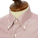 BARBA【バルバ】ボタンダウンシャツ BRK PZ0149U コットン ロンドンストライプ レッド×ホワイト