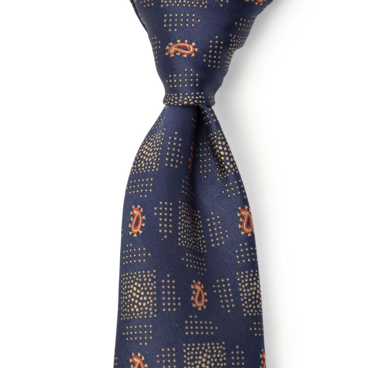 Atto Vannucci【アットヴァンヌッチ】ネクタイ 70062 セッテピエゲ シルク 総柄 ネイビー