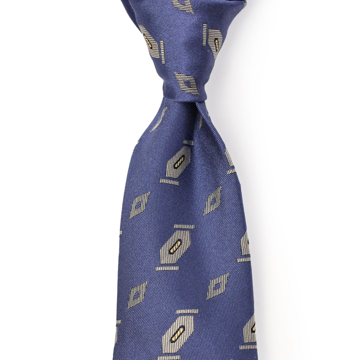 Atto Vannucci【アットヴァンヌッチ】ネクタイ 20054 セッテピエゲ シルク 小紋 ブルー
