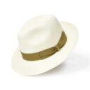 Borsalino 【ボルサリーノ】パナマファインハット ミドルブリム 140338 7129 天然草木 ホワイト×ベージュ