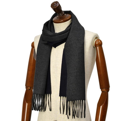 PIACENZA【ピアチェンツァ】リバーシブルマフラー MIRROR 82249 44 251 シルク カシミヤ チャコールグレー×ネイビー PIACENZA【ピアチェンツァ】リバーシブルマフラー MIRROR 82249 44 251 シルク カシミヤ チャコールグレー×ネイビー