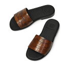 ANTONIO PIO MELE【アントニオピオメーレ】OMAR レザーサンダル ALLIGATOR アリゲーター BROWN ミディアムブラウン