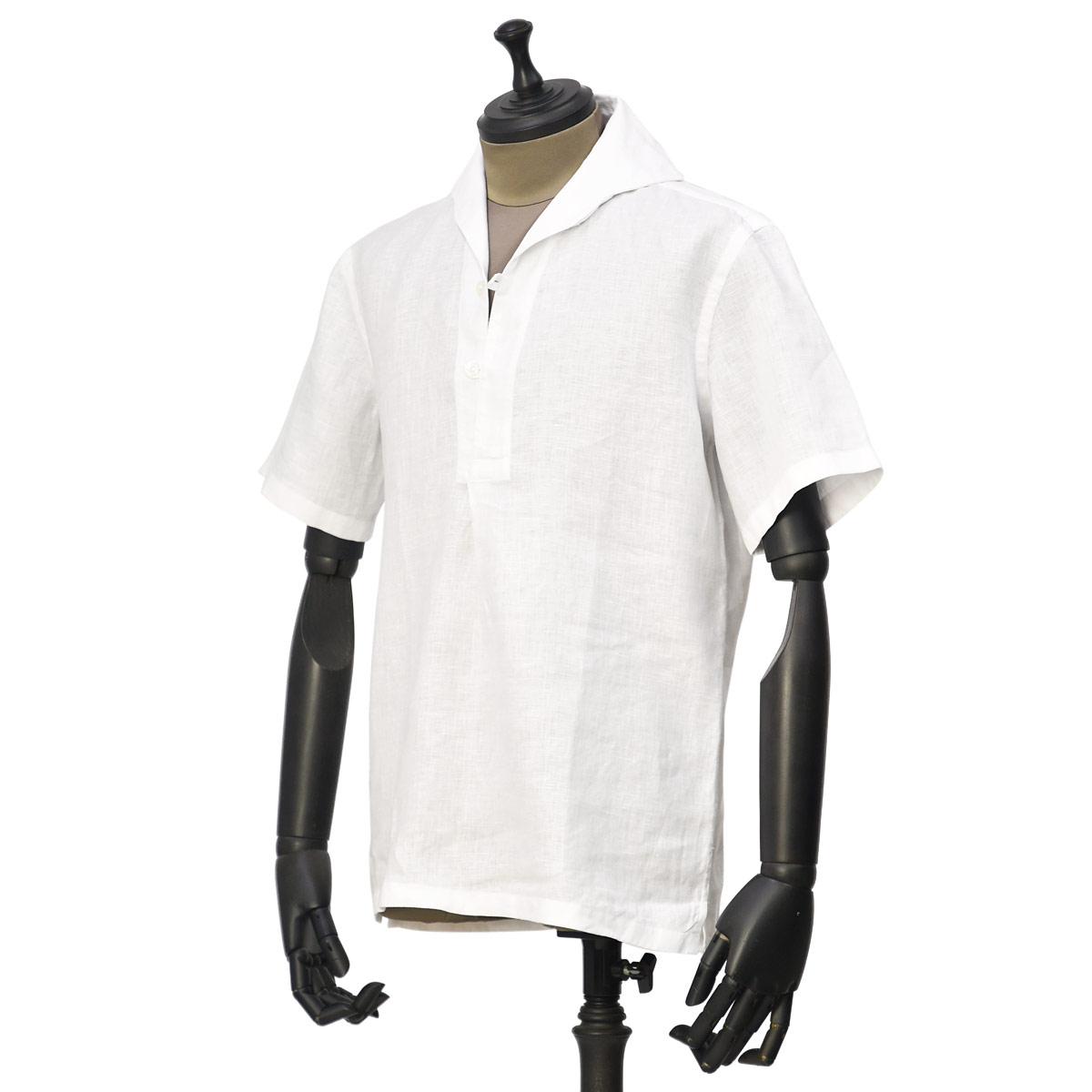 【FINAL SALE】DOPPIAA【ドッピアアー】半袖カプリシャツ AAPIERO MC.L V7308 01 BIANCO リネン ホワイト