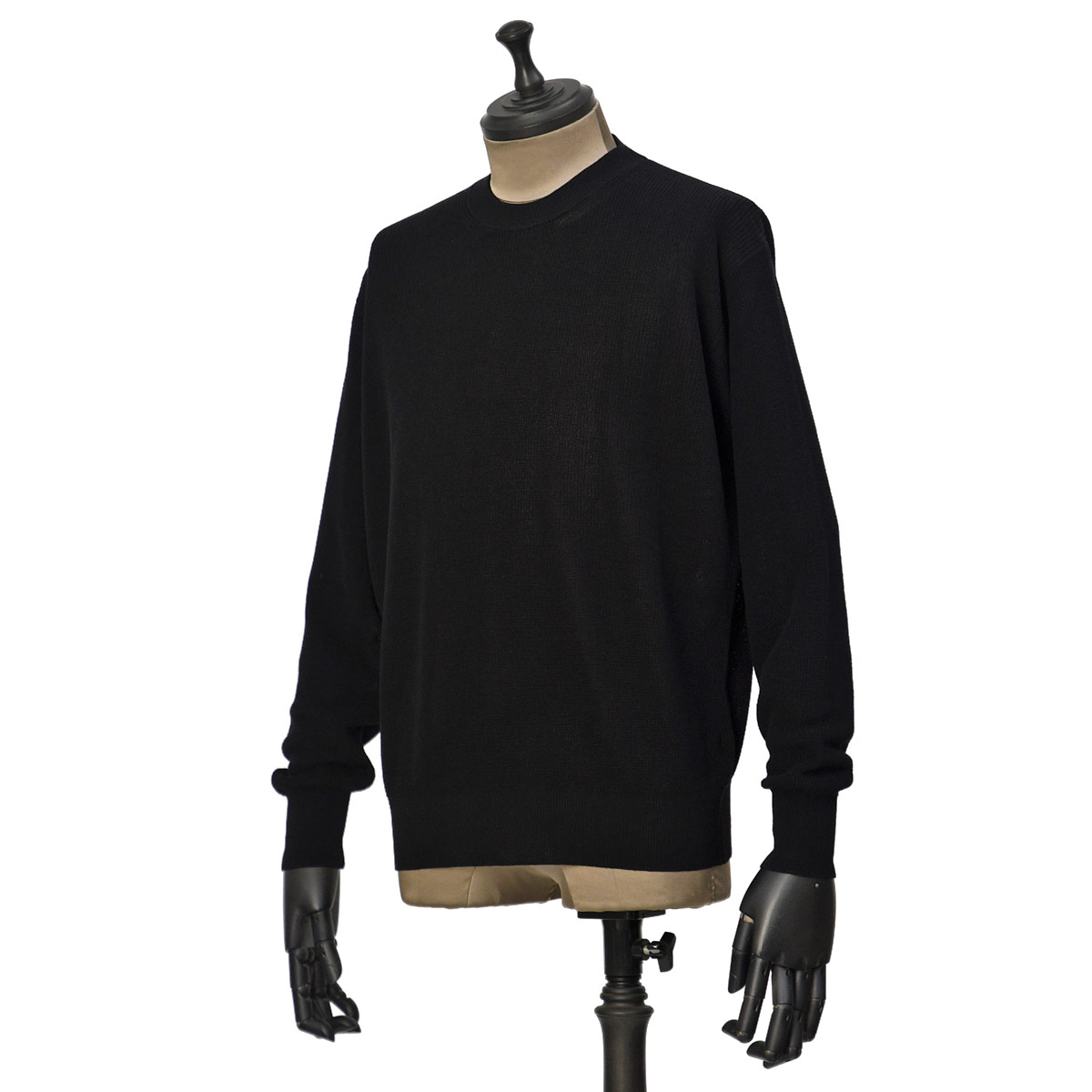 【3/18(水)20：00～ ポイント5倍】roberto collina【ロベルトコリーナ】クルーネックニット RB11301 09 NERO コットン ブラック