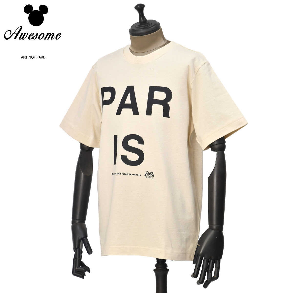 AWESOME【オーサム】リラックスシルエットプリントTシャツ MIAMI 26SS0085 NATURAL RAW コットン PAR IS バター