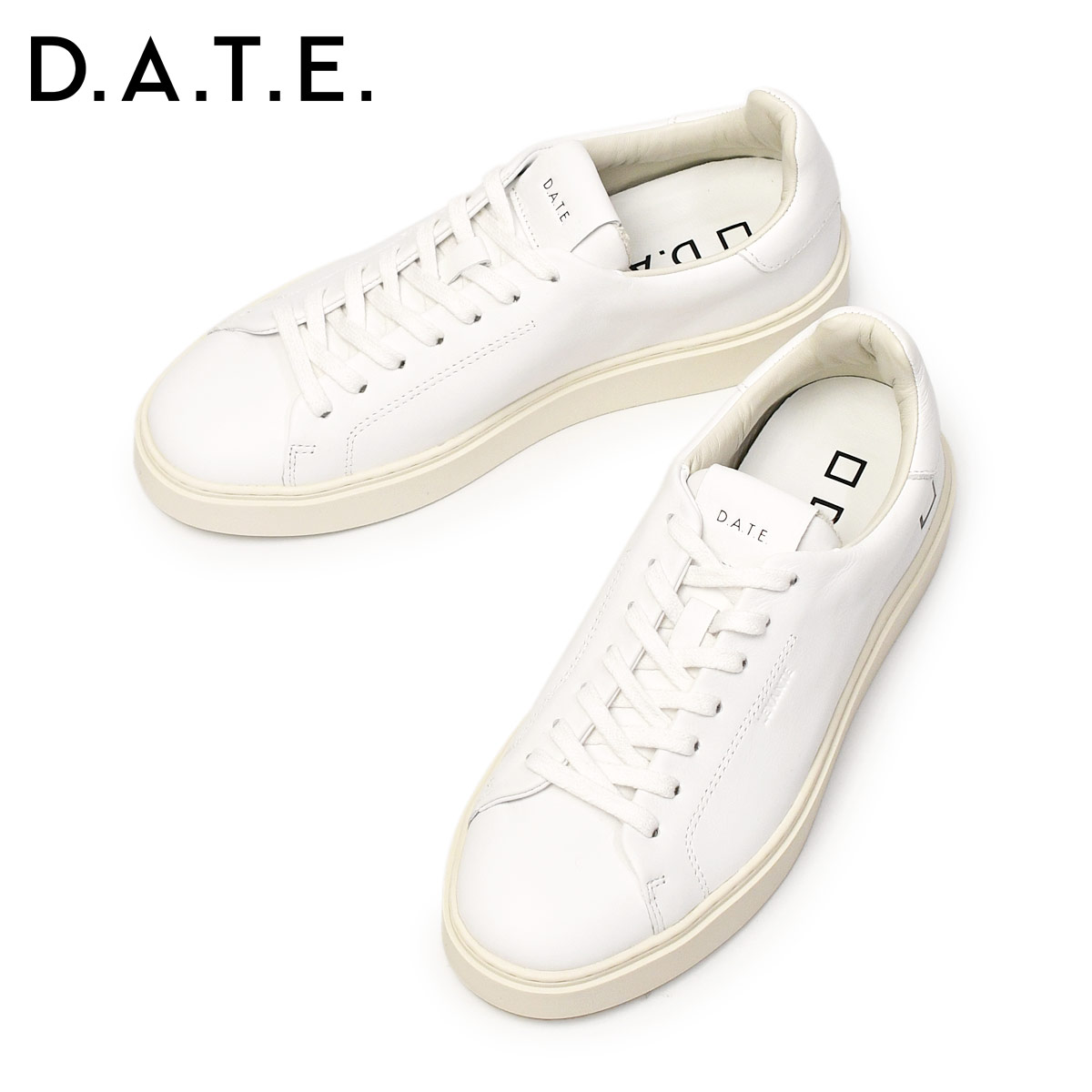 乐天商城 - D.A.T.E.【デイト】スニーカー LEVANTE CALF WHITE スムースレザー ホワイト