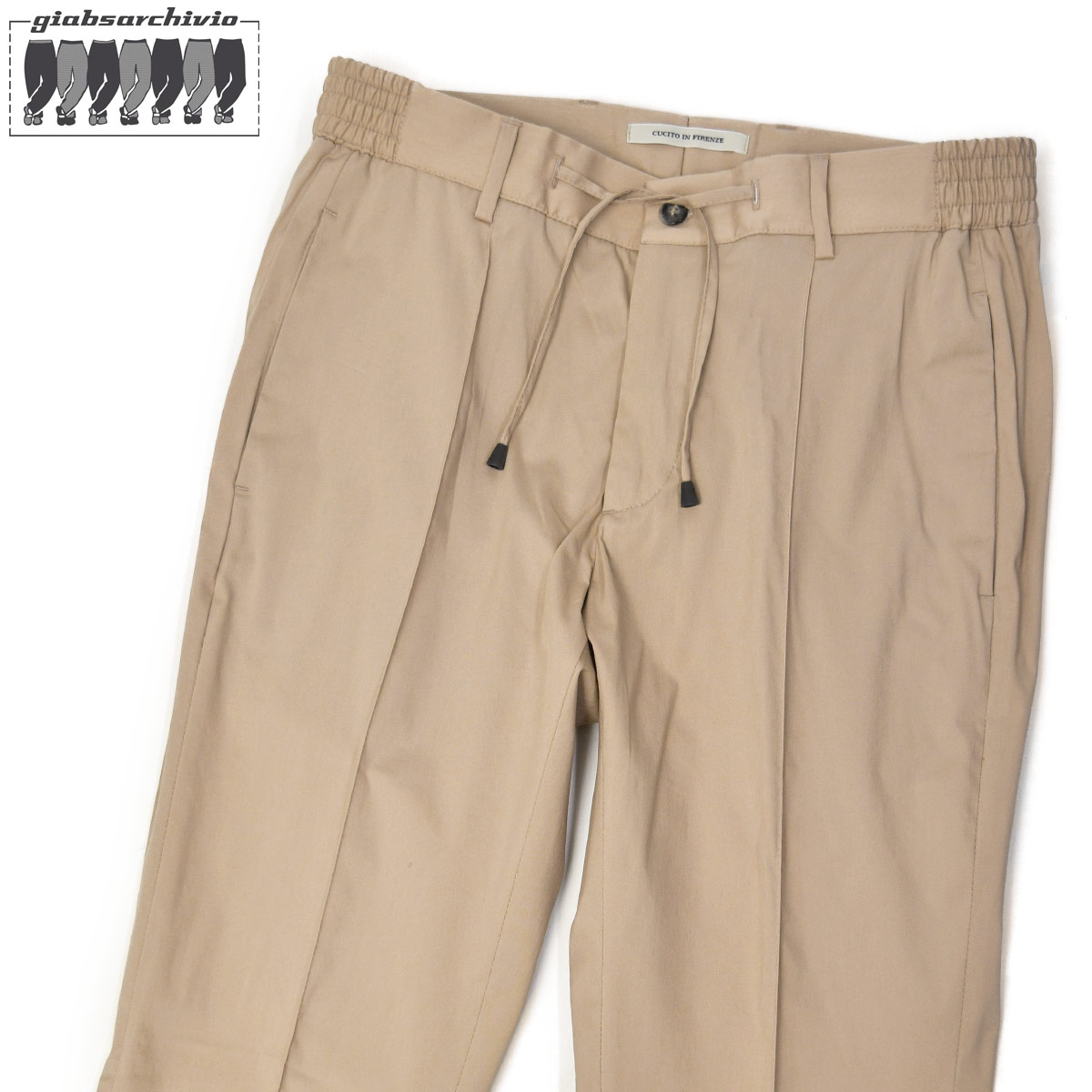 乐天商城 - giab's ARCHIVIO【ジャブス アルキヴィオ】リラックスパンツ MASACCIO M1 A3768 10 シャカヌメコットン コットン ストレッチ ベージュ