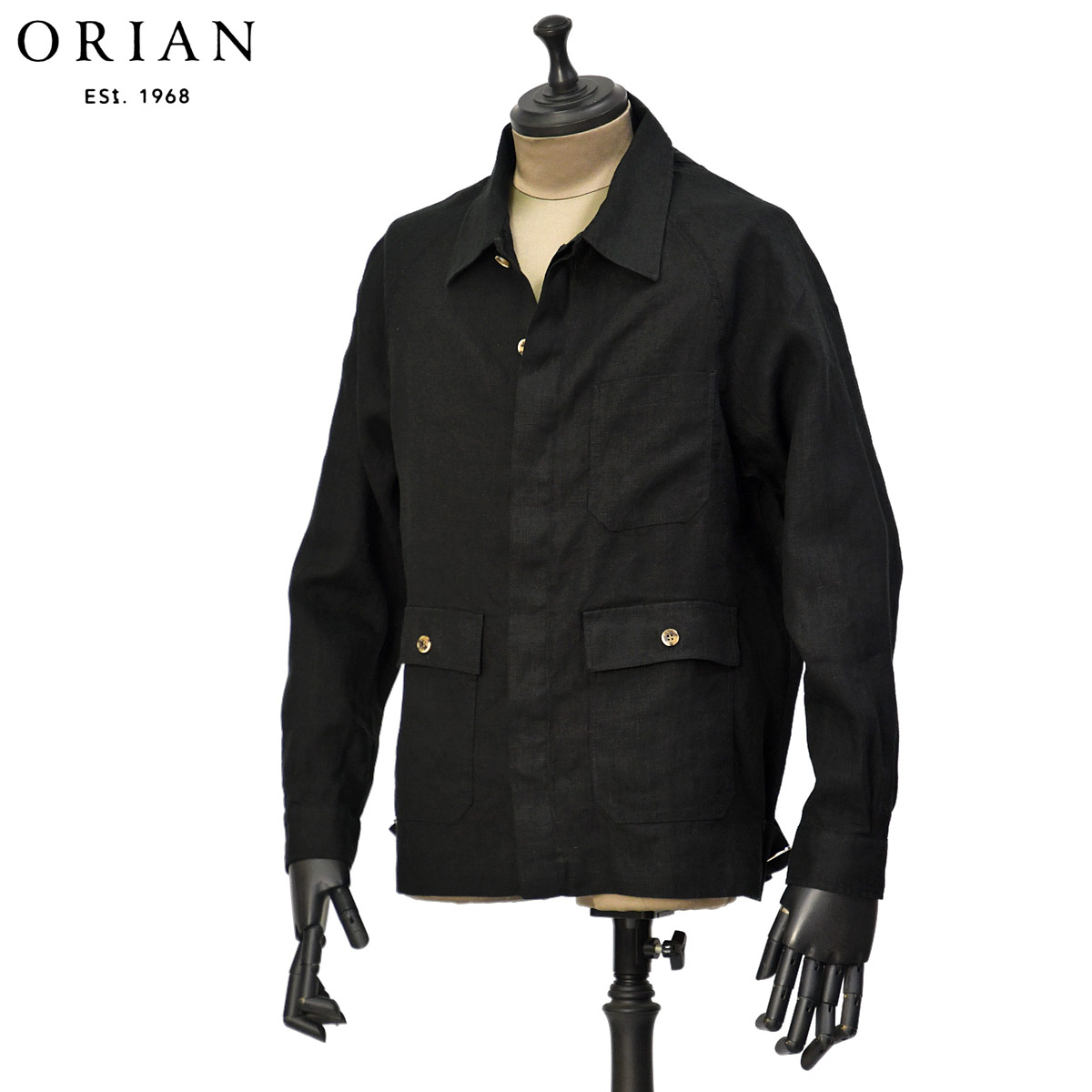 乐天商城 - 【5/9(土)20：00〜 最大5,000円オフクーポン】ORIAN【オリアン】カバーオール チョアジャケット RARMY 02U503 90 リネン ブラック