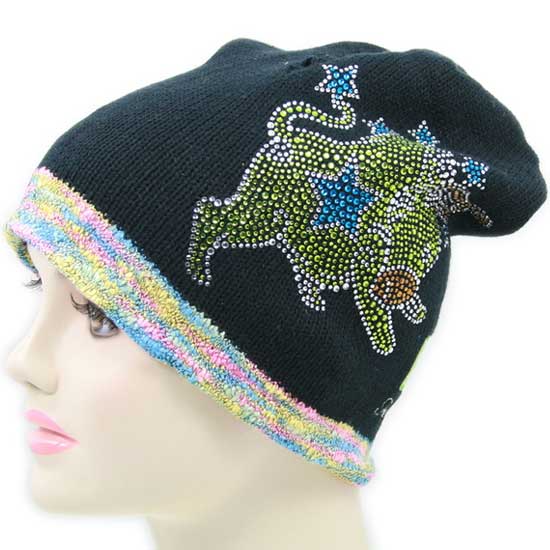 FOUR FORTY ONE(4.41) Rhinestone Knit Cap Taurus Black フォー フォーティーワン(4.41) ラインストーン ニット キャップ タウラス(牡牛座) ブラック【あす楽対応_近畿】【あす楽対応_中国】【あす楽対応_四国】【あす楽対応_九州】