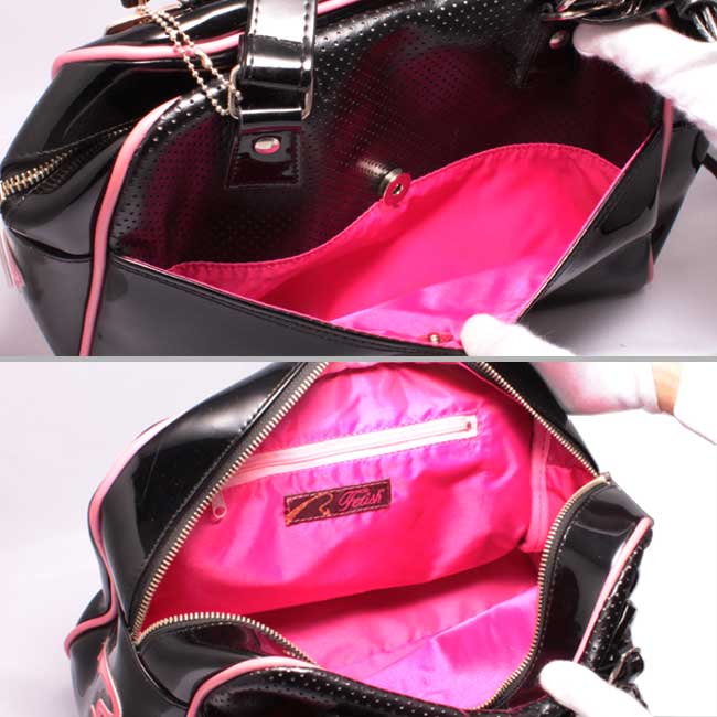 フェティッシュ レディース バッグ ミニボストン ブラック/ピンクFETISH Ladies' bag Mini Boston Black/Pink 3