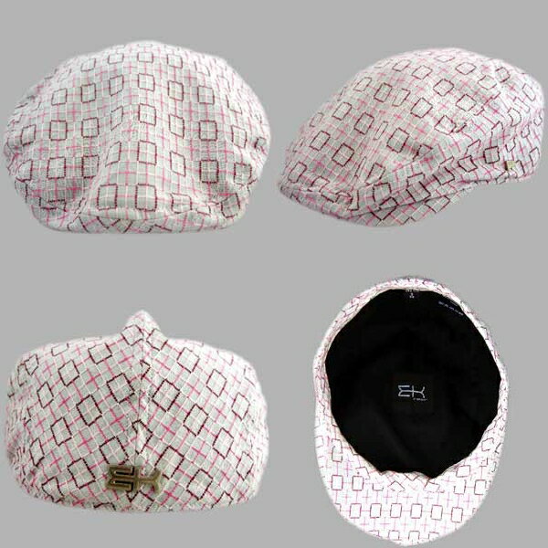 イーケー ハンチング ゲオメトリック トップスティッチ コットン マロンEK HUNTING CAP GEOMETRIC TOP-STITCH COTTONS MAROONS(SHOWN)