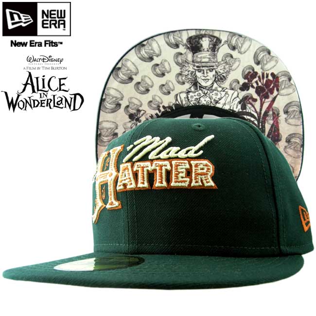 ★★マッド ハッターの絵をデザイン★★Alice in Wonderland UNDER VISOR Mad Hatter Green アリス イン ワンダーランド × ニューエラ キャップ アンダーバイザー マッド ハッター ダークグリーン 【あす楽対応_近畿】【あす楽対応_中国】【あす楽対応_四国】【あす楽対応_九州】