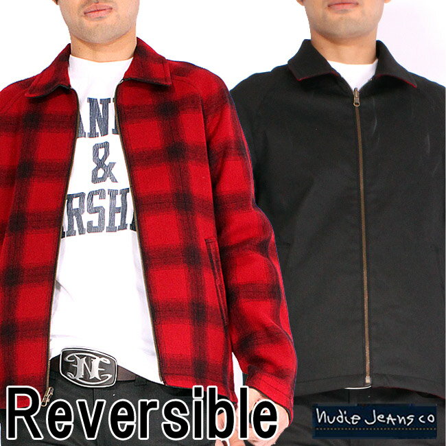 ヌーディージーンズ ジャケット カレ バッファローチェック レッド ブラックNudie Jeans Jacket Kalle Buffalo Check Red Black