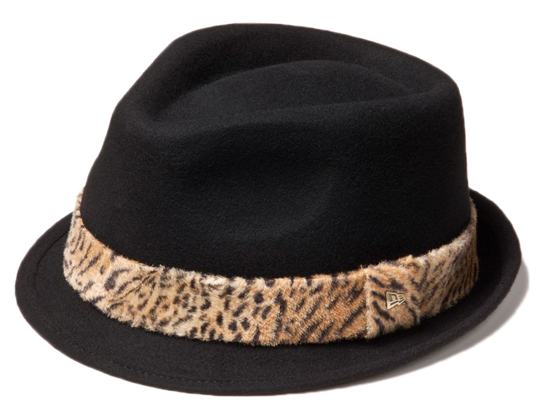 C[P[oCj[G nbg U gr[ E[ Aj}t@[oh ubN S[h EK by New Era Hat The Trilby Wool Animal Fur Band Black Gold