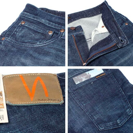 ヌーディージーンズ テープテッド オーガニック フラットネイビー Nudie Jeans Tape Ted Organic Flat Navy