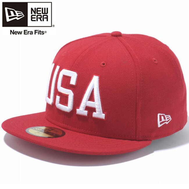 j[G 5950Lbv [GXG[S XJ[bg Xm[zCg New Era 59Fifty Cap USA Logo Scarlet Snow White