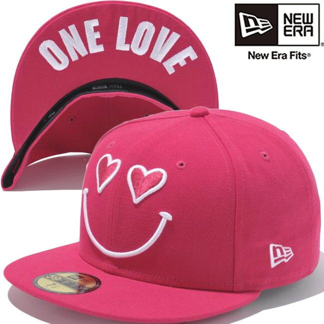 ニューエラ 5950キャップ スマイルコレクション アンダーバイザー ワンラブ ブライトローズ スノーホワイト New Era 59Fifty Cap Smile Collection Under Visor One Love Bright Rose【あす楽対応_近畿】【あす楽対応_中国】【あす楽対応_四国】【あす楽対応_九州】