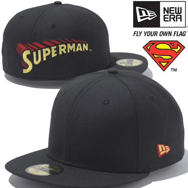 スーパーマン×ニューエラ 5950キャップ サイドロゴ マルチ ブラック ラディアントレッド ムーンビーム SUPERMAN×New Era 59FIFTY Cap Side Logo Multi Black Radiant Red Moon Beam