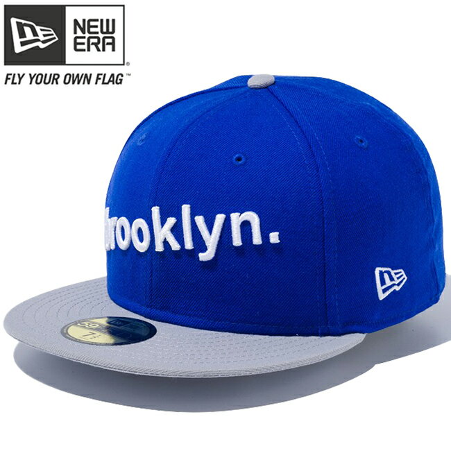 ニューエラ 5950キャップ ホワイトロゴ スラント ブルックリン ブライトロイヤル グレー スノーホワイト New Era 59FIFTY Cap White Logo Slant Brooklyn Bright Royal Gray White