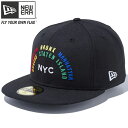 ニューエラ 5950キャップ マルチロゴ レインボー ファイブボロ ブラック レインボー スノーホワイト New Era 59FIFTY Cap Multi Logo Rainbow 5boro Black Rainbow Snow White