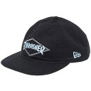 スラッシャー×ニューエラ 920 フラットバイザー クローズストラップ レトロ ブラック スカイブルー クラウド Thrasher×New Era 9TWENTY Flat Visor Cloth Strap Retro Black Blue