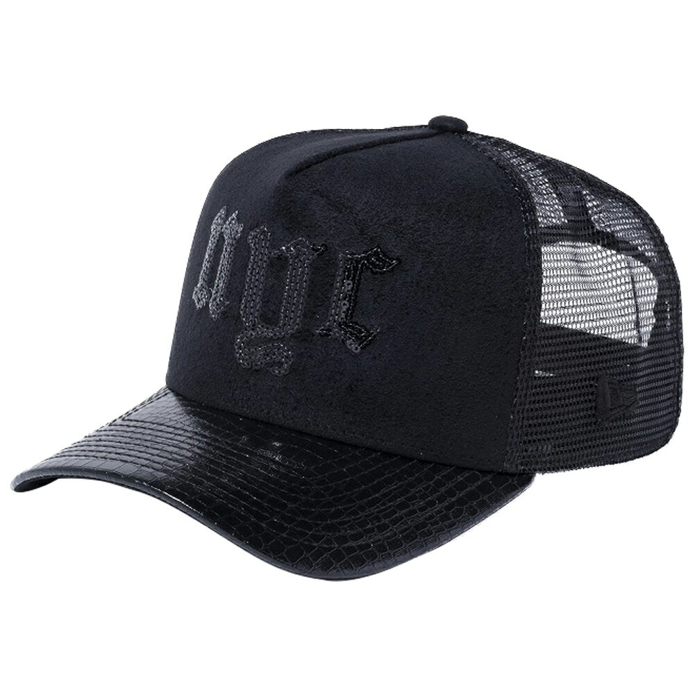 ニューエラ 940 エーフレームトラッカー キャップ マルチブラック フェイクレザー シークインド NYC ブラックスエード New Era 9FORTY A-Frame Trucker Cap Multi Black Sequined NYC【あす楽対応_近畿】【あす楽対応_中国】【あす楽対応_四国】【あす楽対応_九州】