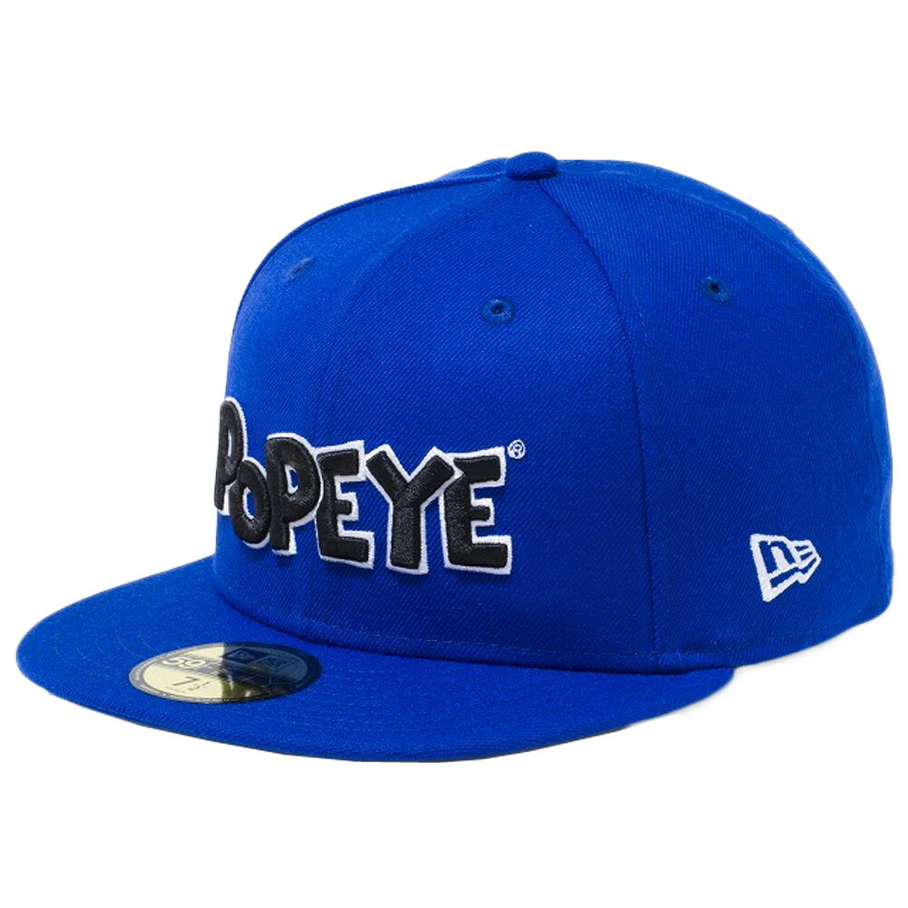 ポパイ×ニューエラ 5950キャップ ブラックロゴ ブライトロイヤル ブラック スノーホワイト Popeye×New Era 59FIFTY Cap Black Logo Bright Royal Black Snow White