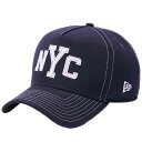 ニューエラ 940 エーフレームトラッカー キャップ コントラストスティッチ ニューヨークシティ NYC ネイビー New Era 9FORTY A-Frame Trucker Cap Contrast Stitch New York City