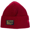 ニューエラ ニット帽 キッズニットキャップ ミリタリーニット ブラックパッチ レッド ラセット New Era Kids Knit Cap Military Knit Black Patch Red Russet