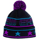 ニューエラ ニット帽 ポンポンニット スターライン ブラック グレープ シャークティール パーペチュアルティール New Era Pom-Pon Knit Star Line Black Grape Shark Teal Perpetual Teal