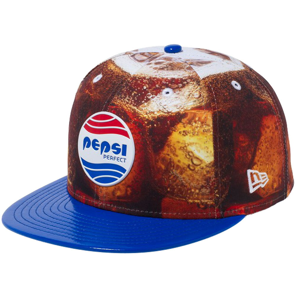 ペプシ×ニューエラ 5950キャップ オールオーバー ペプシパーフェクトロゴ プリント ブルーエナメル ホワイト レッド ブルー Pepsi×New Era 59FIFTY Cap All Over Pepsi Perfect Logo