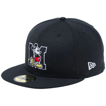 ディズニー×ニューエラ 5950キャップ マルチロゴ ミッキーマウス イニシャル ブラック ホワイト Disney×New Era 59FIFTY Cap Multi Logo Mickey Mouse Initial Black【あす楽対応_近畿】【あす楽対応_中国】【あす楽対応_四国】【あす楽対応_九州】