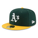 ニューエラ 59FIFTY MLBオンフィールド オークランド・アスレチックス ホーム ダークグリーン Aゴールド 1個 New Era ACPERF OAKATH HM 23J OAKLAND ATHLETICS