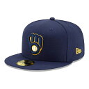 ニューエラ 59FIFTY MLBオンフィールド ミルウォーキー・ブリュワーズ ホーム ライトネイビー 1個 New Era ACPERF MILBRE HM 23J MILWAUKEE BREWERS