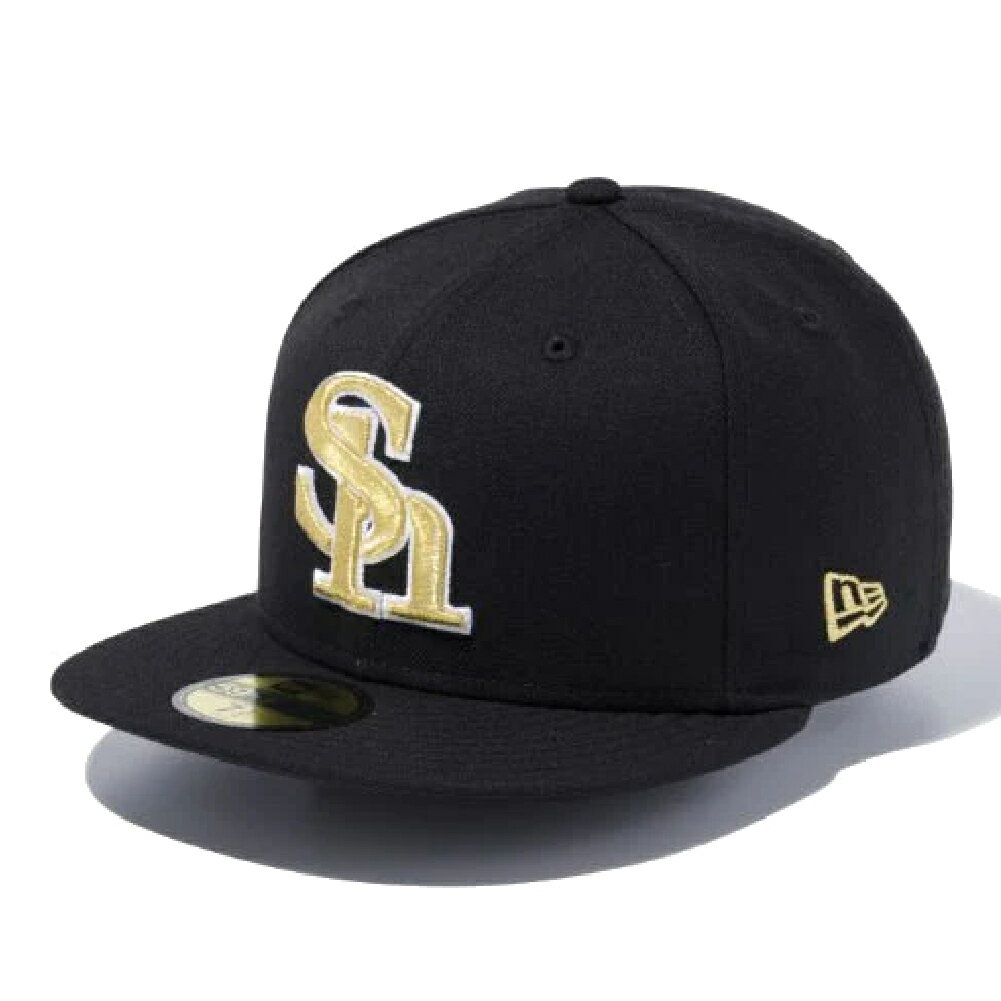 j[G 59FIFTY \tgoNz[NX ubN S[h zCgAEgC ubN ^bNS[h 1 New Era 5950 NPB SOFHAW BLK MT GLD SWHT 23J SOFTBANK HAWKS