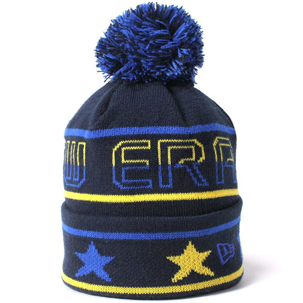 j[G jbgX LbY ||jbg X^[C lCr[ CG[ C New Era Kids Pom-Pon Knit Star Line Navy Yellow Royal