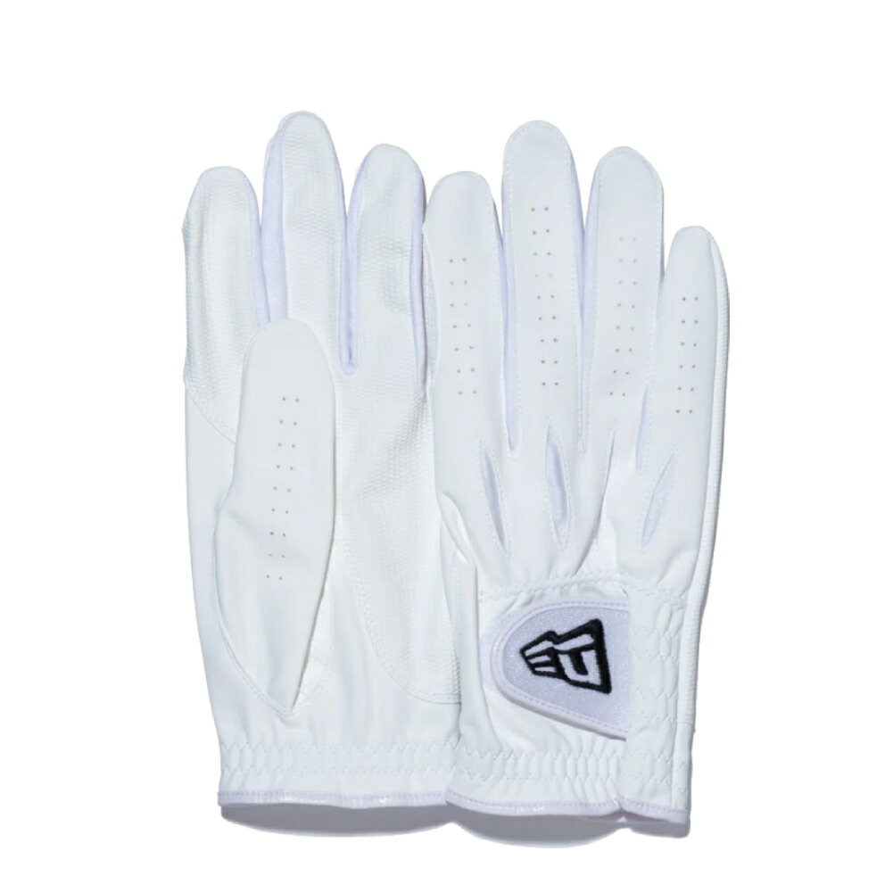 ニューエラ ゴルフ グローブ 両手用 フラッグロゴ ホワイト ブラック 1セット New Era Golf Glove Both..