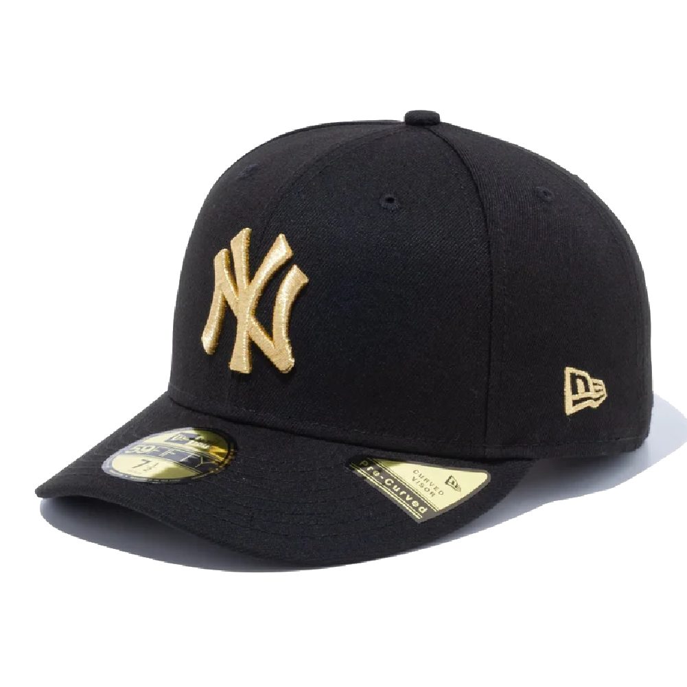 樂天商城 - ニューエラ PC 59FIFTY ニューヨーク・ヤンキース ブラック メタリックゴールド 1個 New Era PC5950 NEYYAN BLK MGLD 25J 1pc