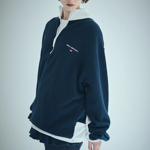 SEA(シー) SEA SPORTS BICOLOR HALF-ZIP PULLOVER バイカラー ハーフジッププルオーバー AI アイ 110706218