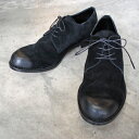 【ポイント10倍】【サイズ交換初回片道送料無料】 PADRONE パドローネ VELOUR DERBY PLAIN TOE SHOES / JACK ブラック BLACK PU7358-2049-19D 革靴 日本製 ビジネス ギフト