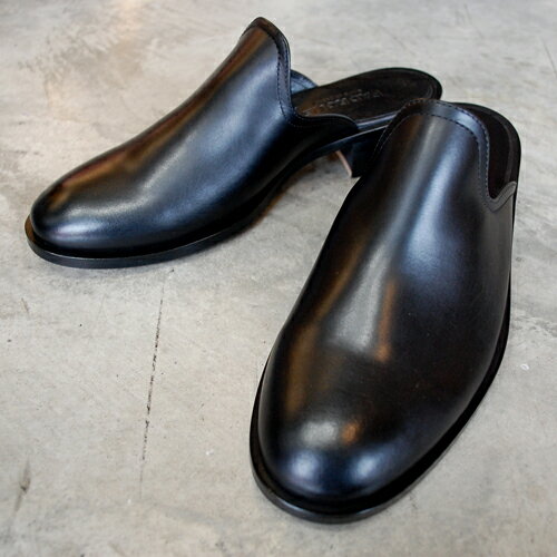 【ポイント10倍】【サイズ交換初回片道送料無料】 PADRONE(パドローネ) BL CUT OFF SLIP ON ブラック BLACK (PU8394-2106-23A) 革靴 日本製 メンズ ギフト