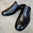 【ポイント10倍】【サイズ交換初回片道送料無料】 PADRONE(パドローネ) BL CUT OFF SLIP ON ブラック BLACK (PU8394-2106-23A) 革靴 日本製　メンズ　ギフト