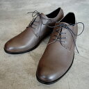 【ポイント10倍】 【サイズ交換初回片道送料無料】 PADRONE パドローネ メンズ BL DERBY SHOES (PU8394-2103-21A) ASH BROWN アッシュブラウン ダービープレーントゥ 革靴 日本製 ビジネス　ギフト