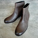   PADRONE パドローネ メンズ BL BACKZIP BOOTS (PU8395-1106-21A) ASH BROWN アッシュブラウン 革靴 日本製 ビジネス　ギフト