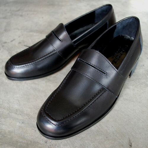 【ポイント10倍】 【サイズ交換初回片道送料無料】PADRONE(パドローネ) BL LOAFERS (PU8395-2301-23A) ブラック BLACK ローファー 革靴 日本製 ビジネス　ギフト