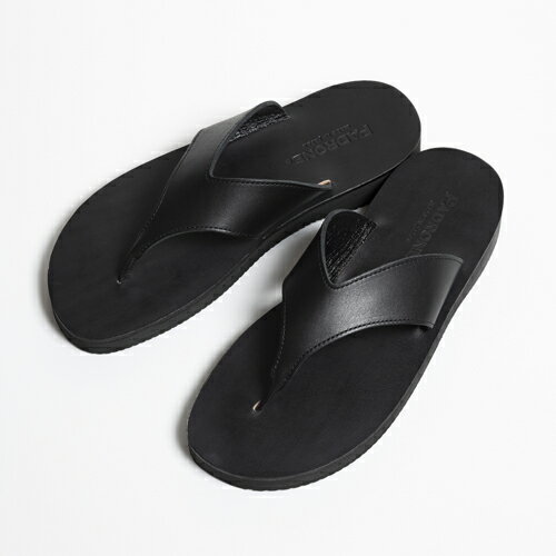 【ポイント10倍】【サイズ交換初回片道送料無料】 PADRONE(パドローネ) PU2308-3203-22C TONG SANDALS トングサンダル BLACK ブラック 革靴 メンズ　ギフト