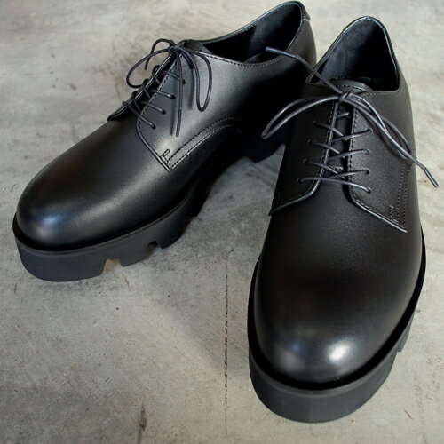 【ポイント10倍】【サイズ交換初回片道送料無料】 PADRONE パドローネ PU8759-2005-22A PLAIN TOE with Chunky Sole ブラック BK メンズ　日本製　革靴　チャンキー　ギフト